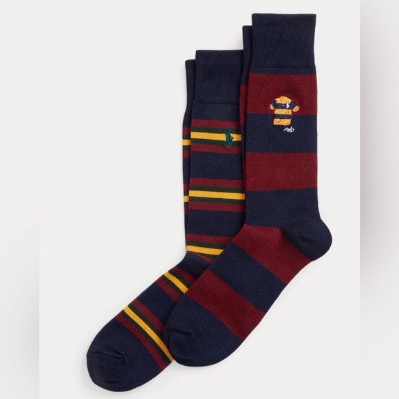 Polo Ralph Lauren Rugby-Stripe Trouser Sock 2-Pack - Picture 1 of 4
